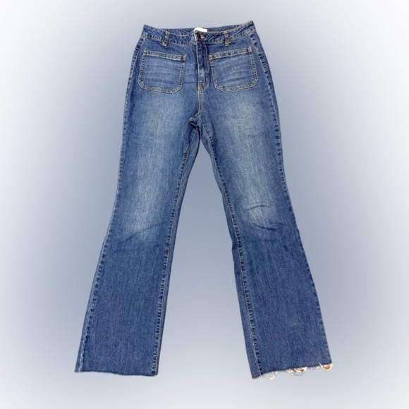 Forever 21 Denim - Forever 21 Jeans Y2K Raw Hem Hi-Waisted Wide Leg Size 29” Waist & 29” Inseam